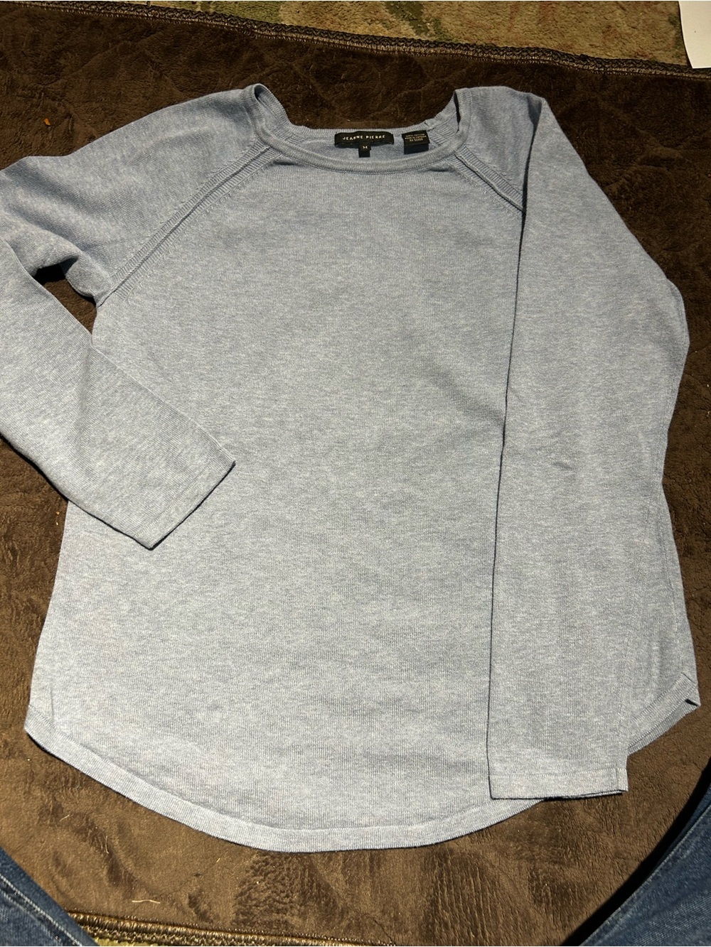 JEANNE PIERRE women’s Light Blue Crewneck Sweater